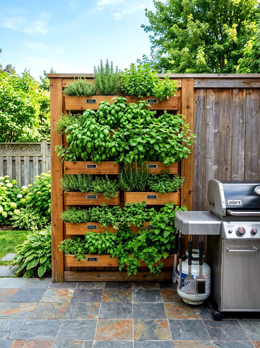 Vertical herb garden - 30 backyard party ready ideas