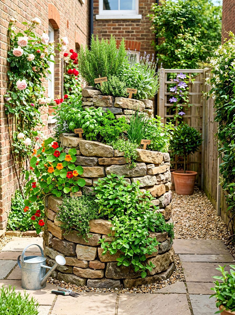 Vertical herb spiral - 30 herb spiral ideas