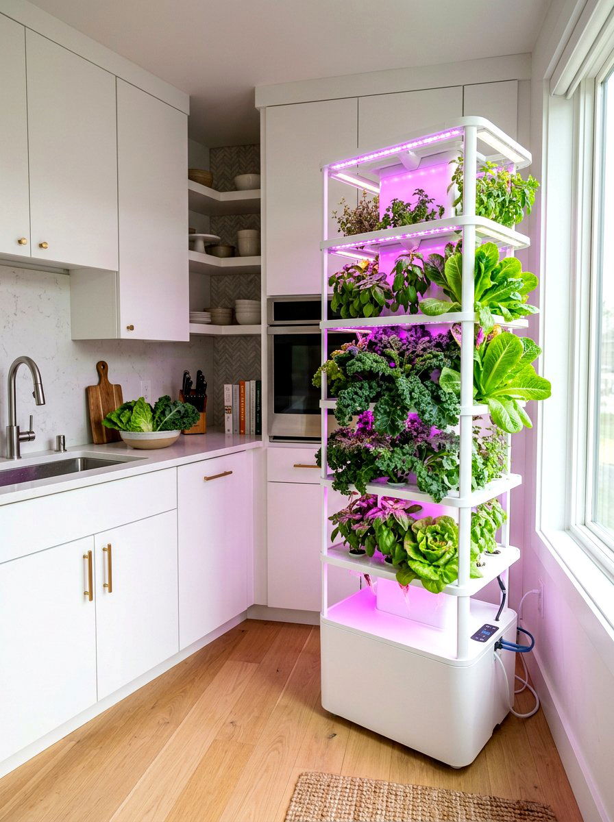 Vertical hydroponic tower system - 30 apartment vertical garden ideas