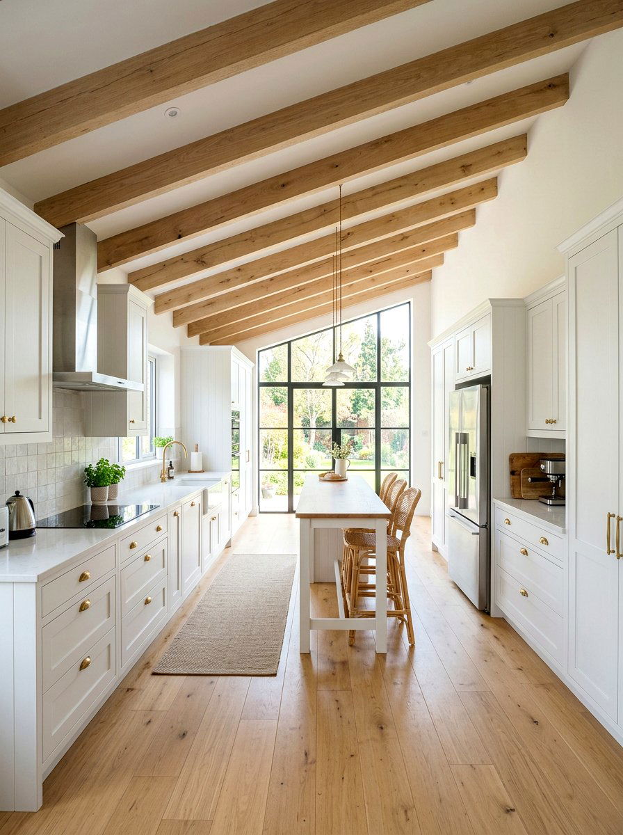 Vertical kitchen ceiling beams - 30 kitchen ceiling beam ideas