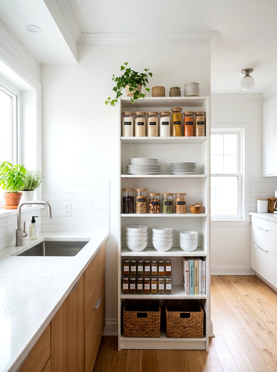 Vertical kitchen storage - 30 open cabinet styling ideas