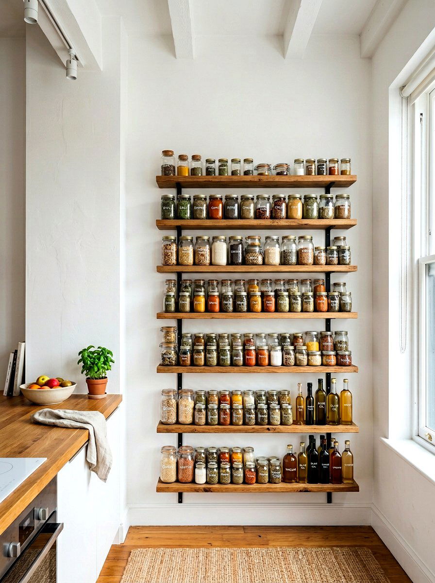Vertical kitchen wall shelving - 30 open kitchen shelf ideas