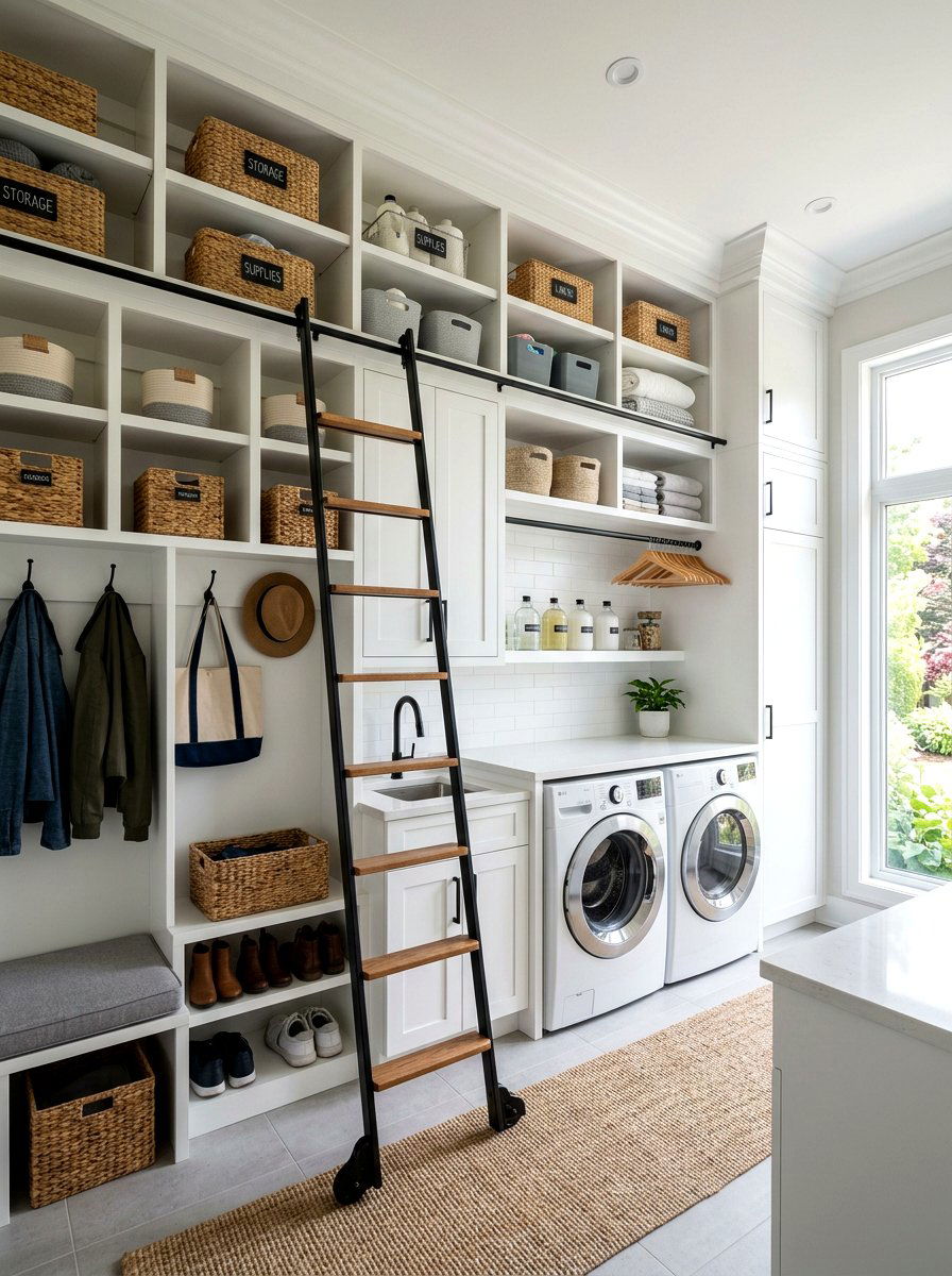 Vertical laundry mudroom storage - 30 laundry room mudroom combo ideas