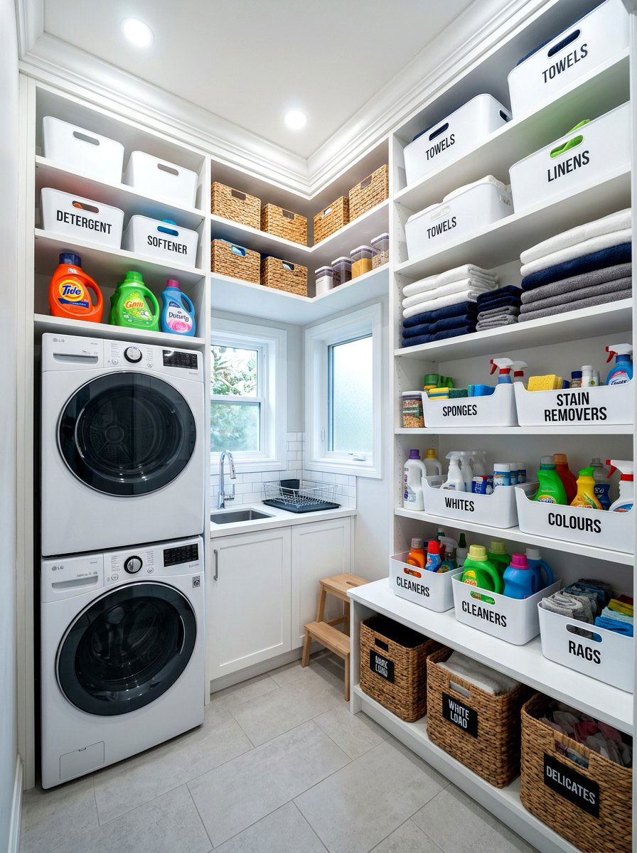 Vertical laundry pantry organization - 30 laundry room pantry combo ideas