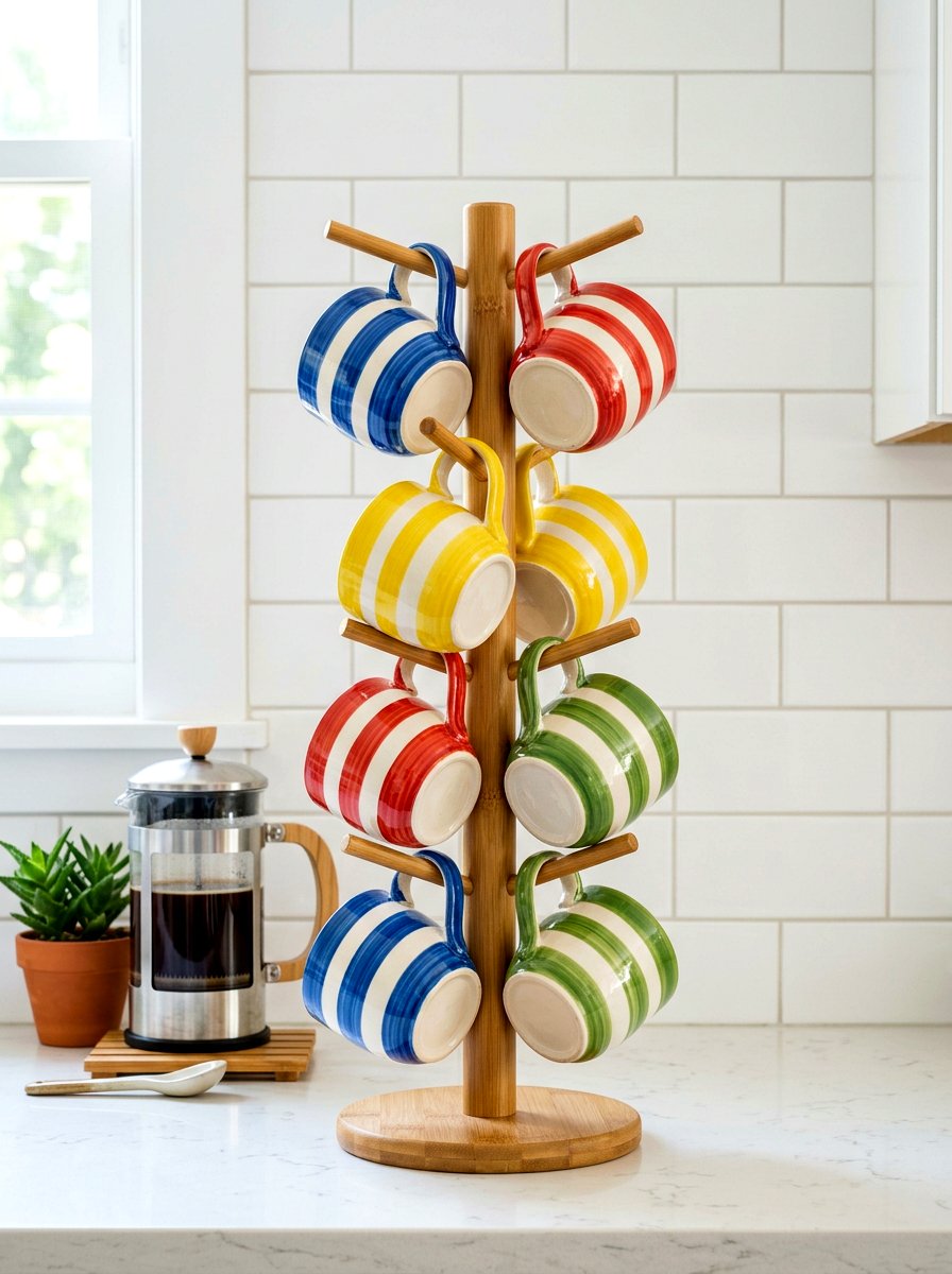 Vertical mug tree - 30 mug display ideas