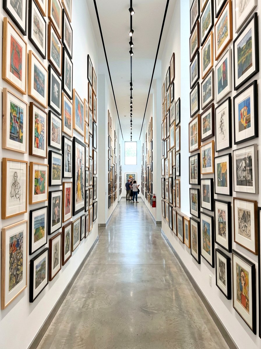 Vertical narrow hallway gallery - 30 salon wall entry ideas