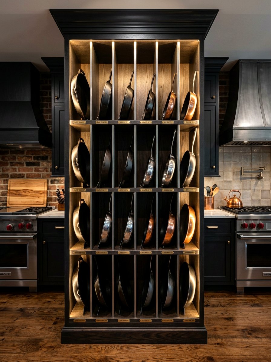 Vertical pan storage cabinet - 30 tray divider cabinet ideas