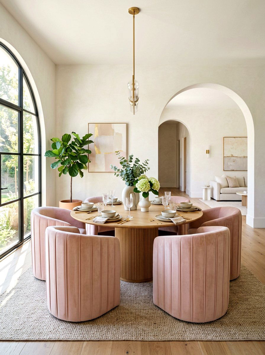 Vertical pleat barrel back chair - 30 pleated dining chair ideas