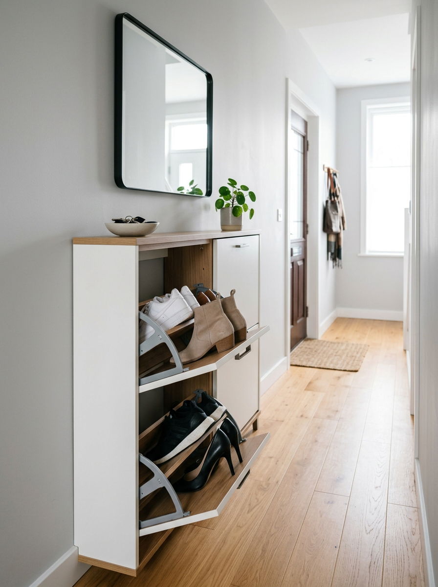 Vertical shoe rack cabinet - 30 vertical drawer storage ideas