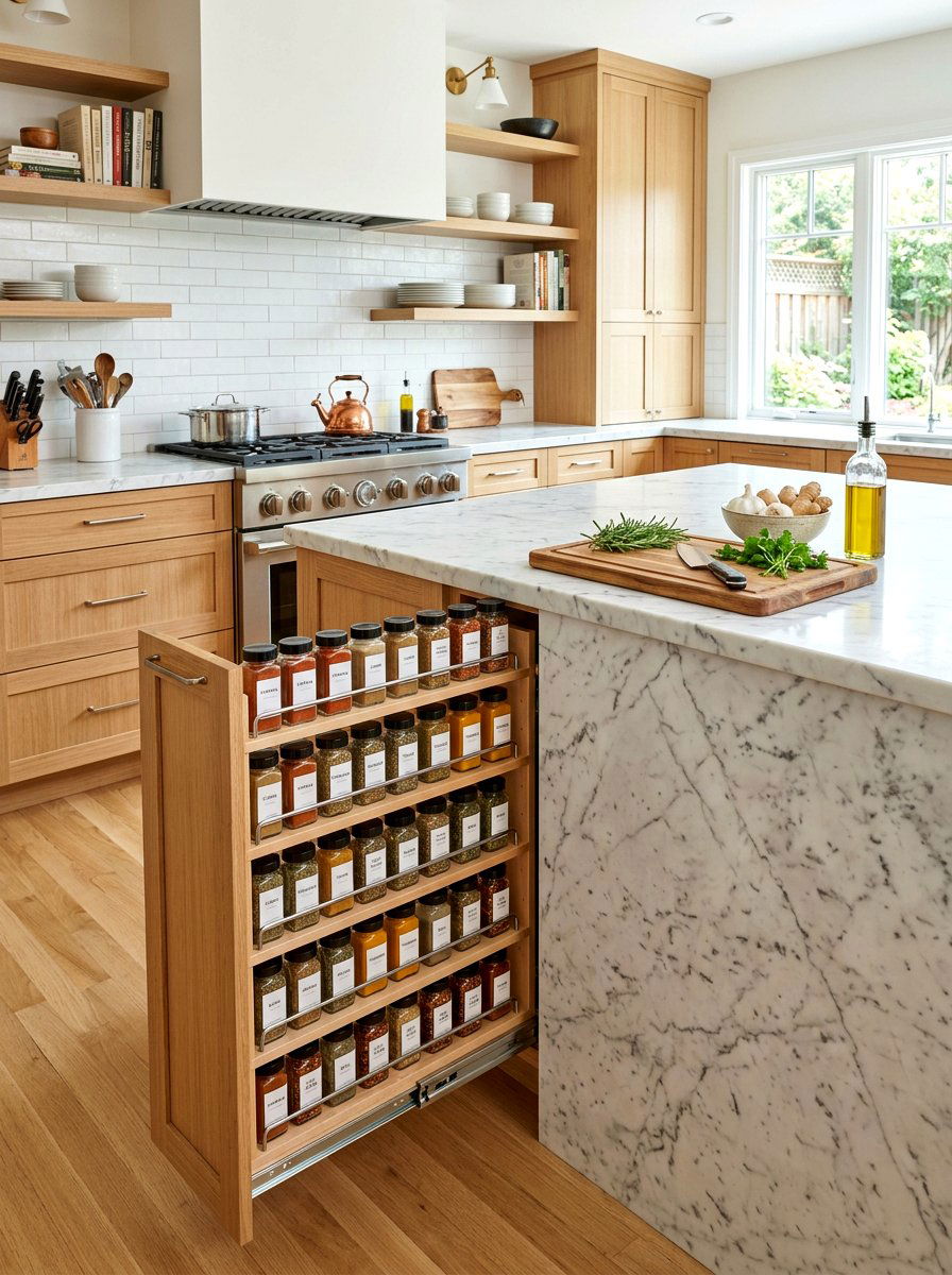 Vertical spice rack - 30 island end cap ideas