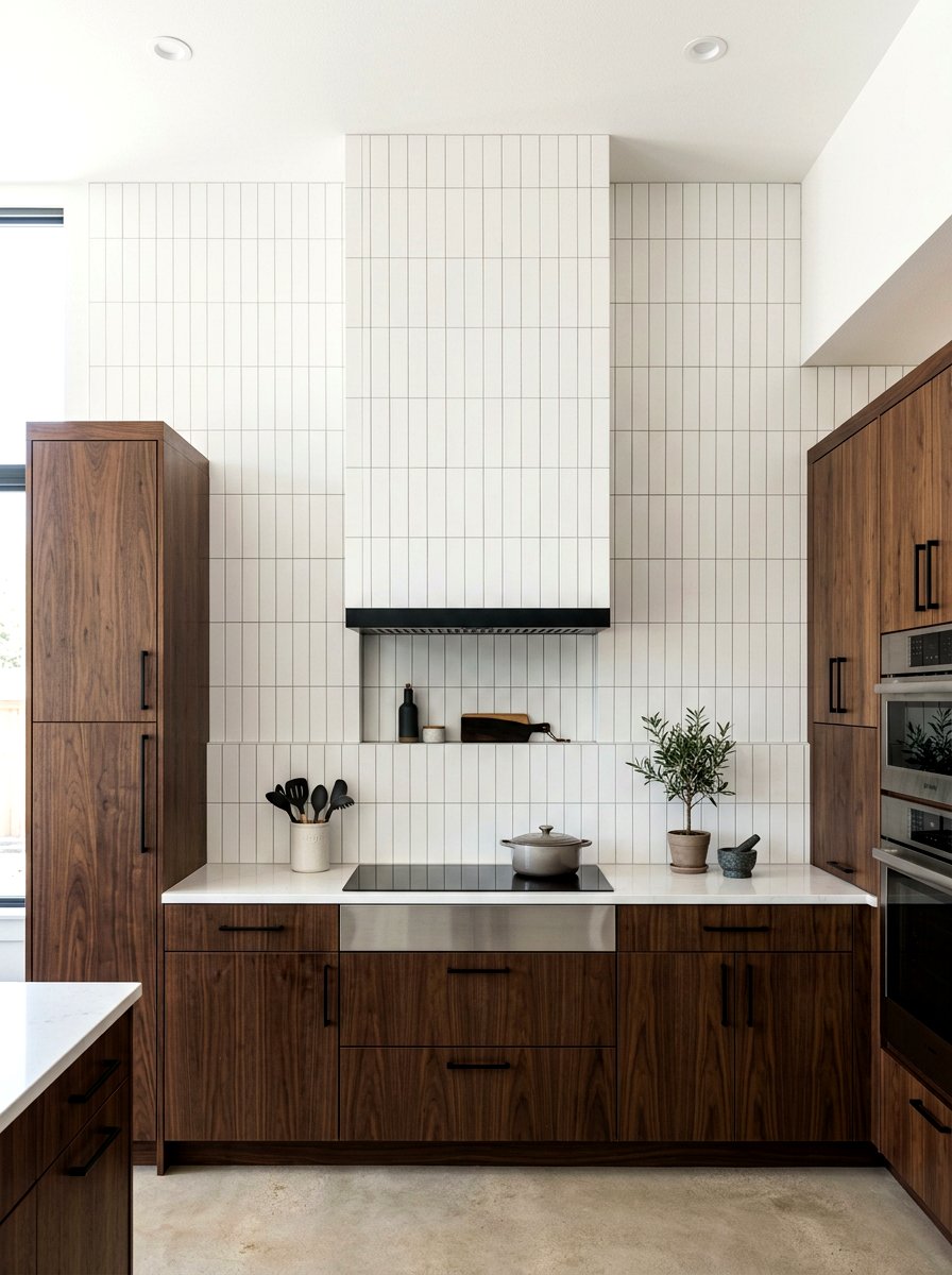 Vertical stack tile kitchen - 30 full height backsplash ideas