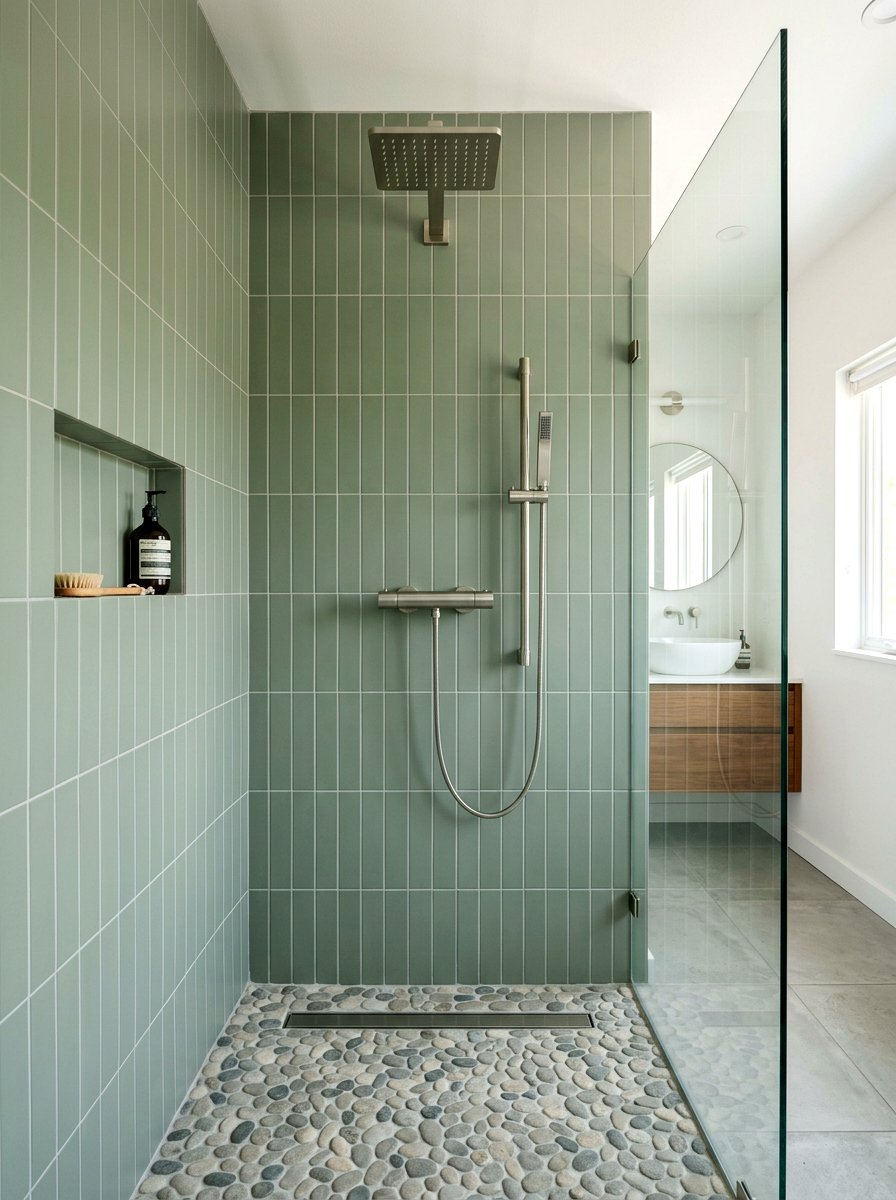 Vertical stack tile shower - 30 walk in shower ideas