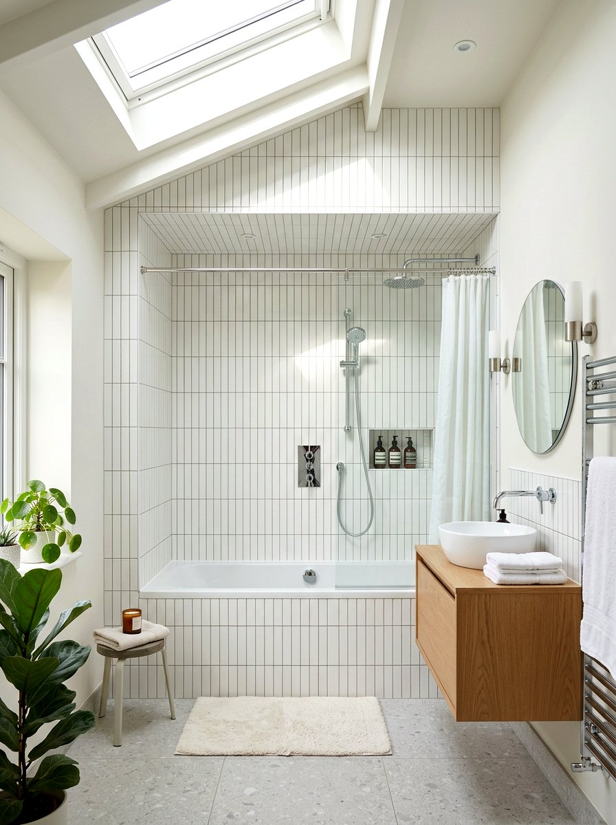 Vertical stack tile tub shower - 30 tub shower combo ideas