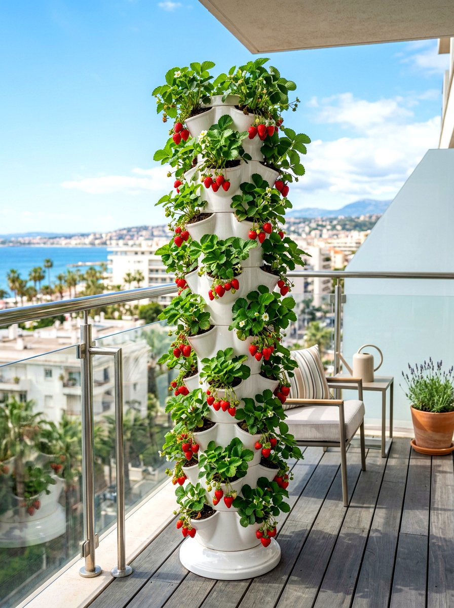 Vertical strawberry tower - 30 strawberry planter ideas
