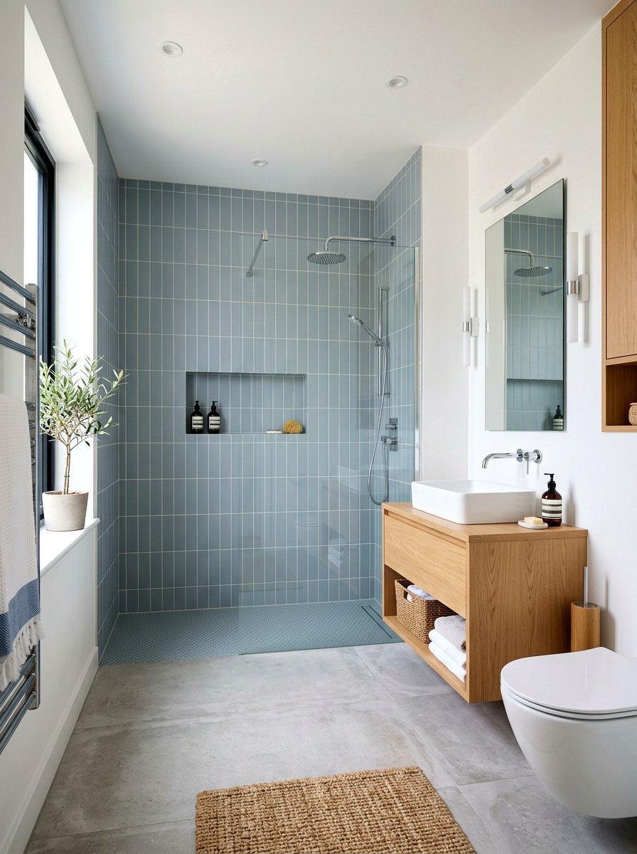 Vertical subway tile - 30 Scandinavian bathroom ideas
