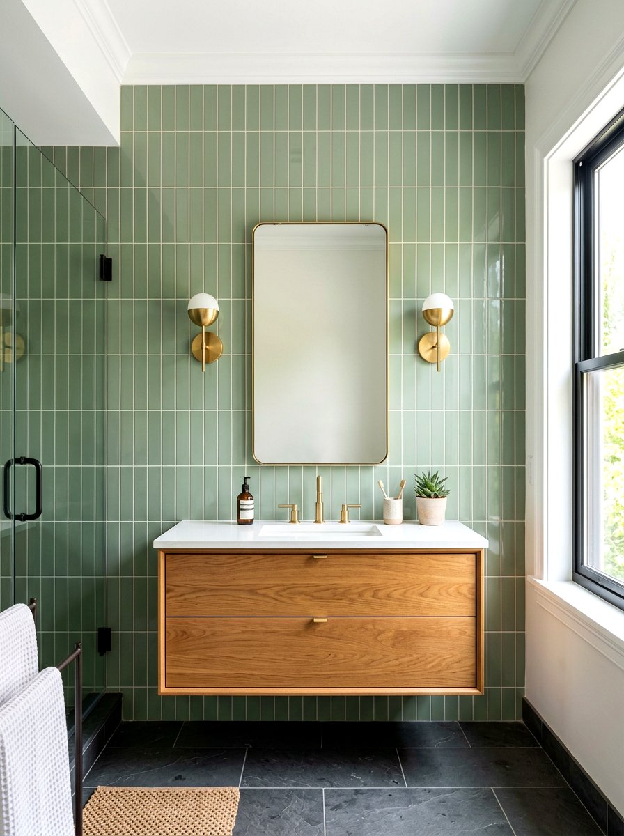 Vertical subway tile - 30 bathroom makeover ideas