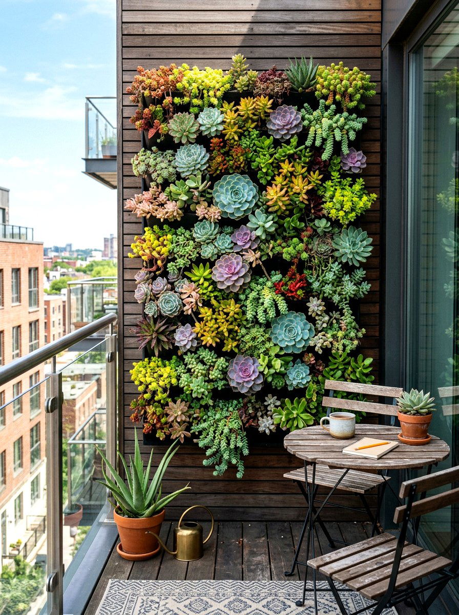 Vertical succulent garden wall - 30 outdoor wall art ideas