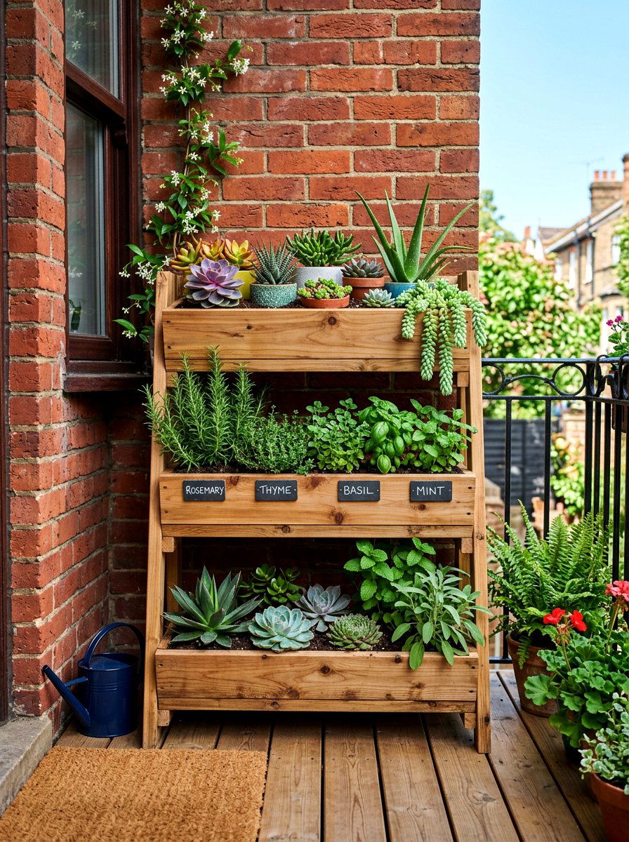 Vertical tiered porch planters - 30 front porch planter ideas