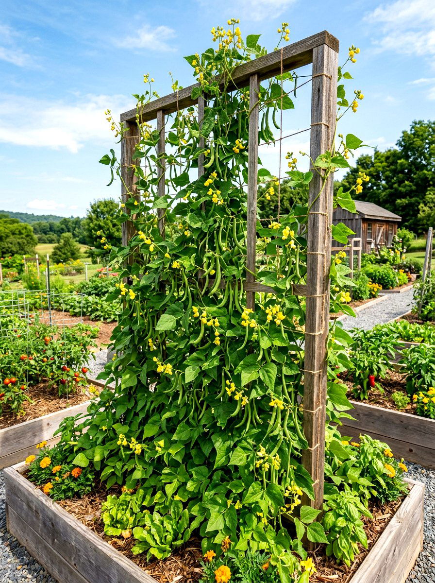 Vertical trellis garden bed - 30 wood raised bed ideas