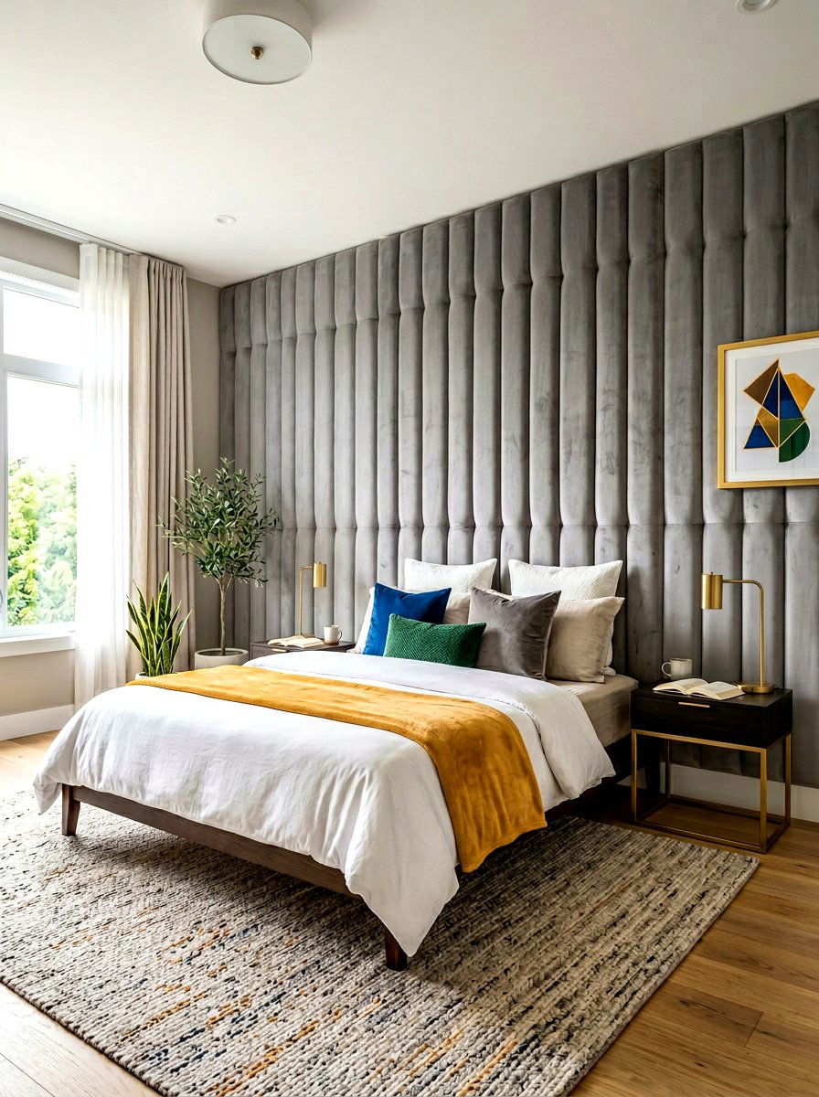 Vertical tufted headboard - 30 neo deco bedroom ideas