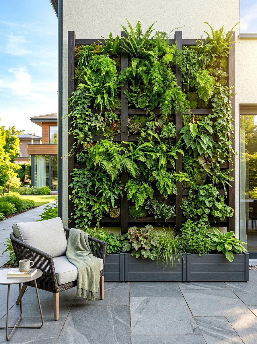 Vertical wall garden - 30 courtyard garden ideas