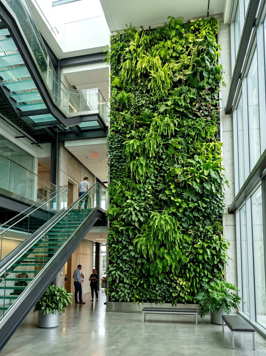 Vertical wall garden - 30 indoor courtyard garden ideas
