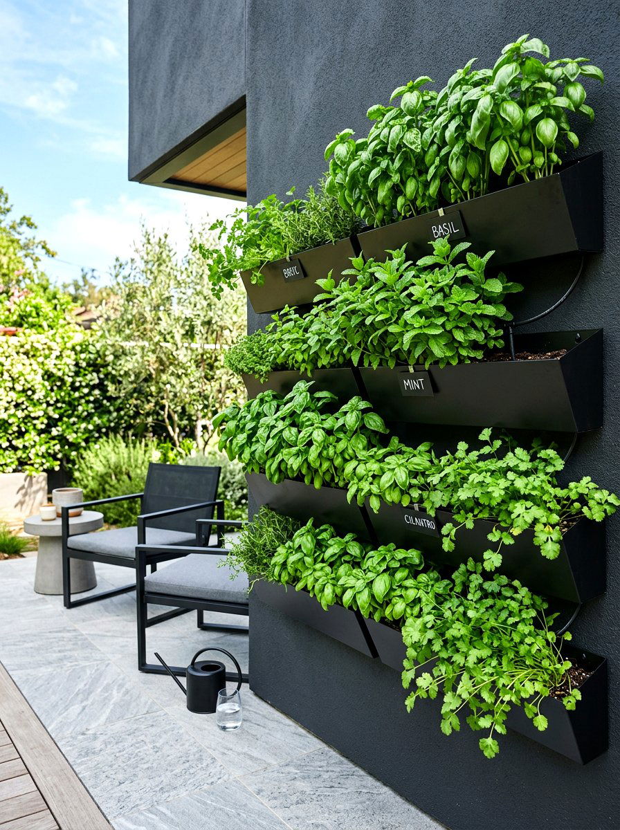 Vertical wall herb garden - 30 herb garden planter ideas