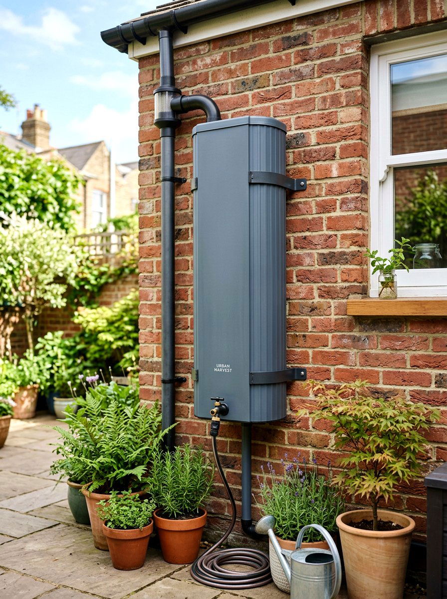 Vertical wall hung rain barrel - 30 rain barrel ideas