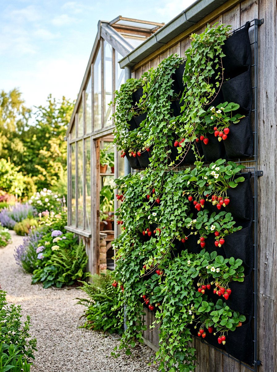 Vertical wall planters - 30 greenhouse shelving ideas