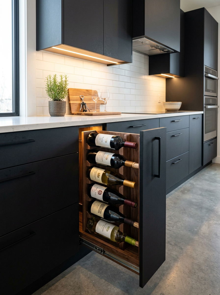 Vertical wine rack drawer - 30 vertical drawer storage ideas