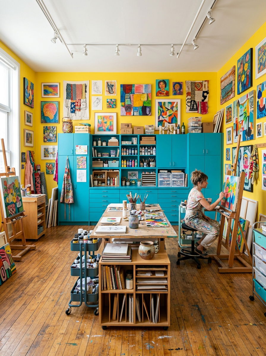 Vibrant Color Studio - 30 painting studio ideas