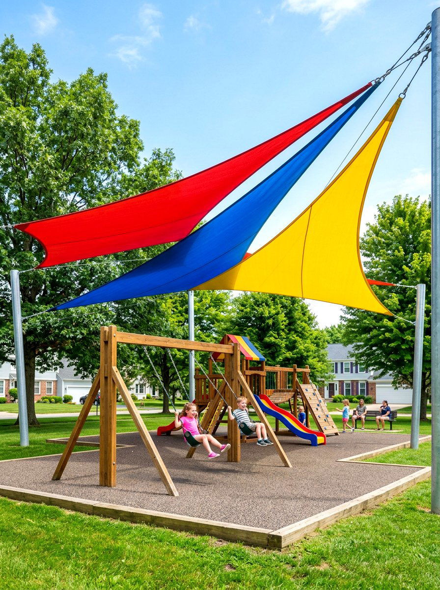 Vibrant Kids Playground Shade Sail - 30 shade sail ideas