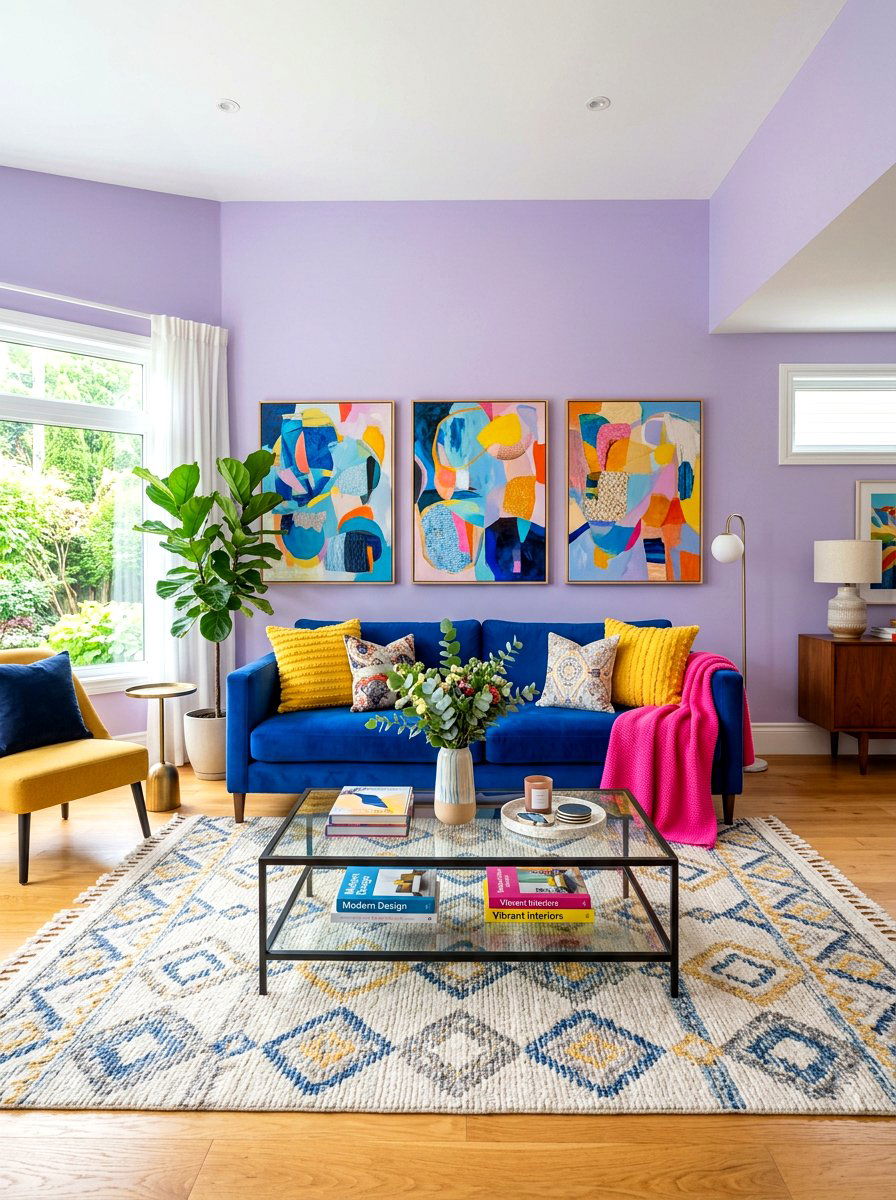 Vibrant Living Room - 30 playful apartment decor ideas