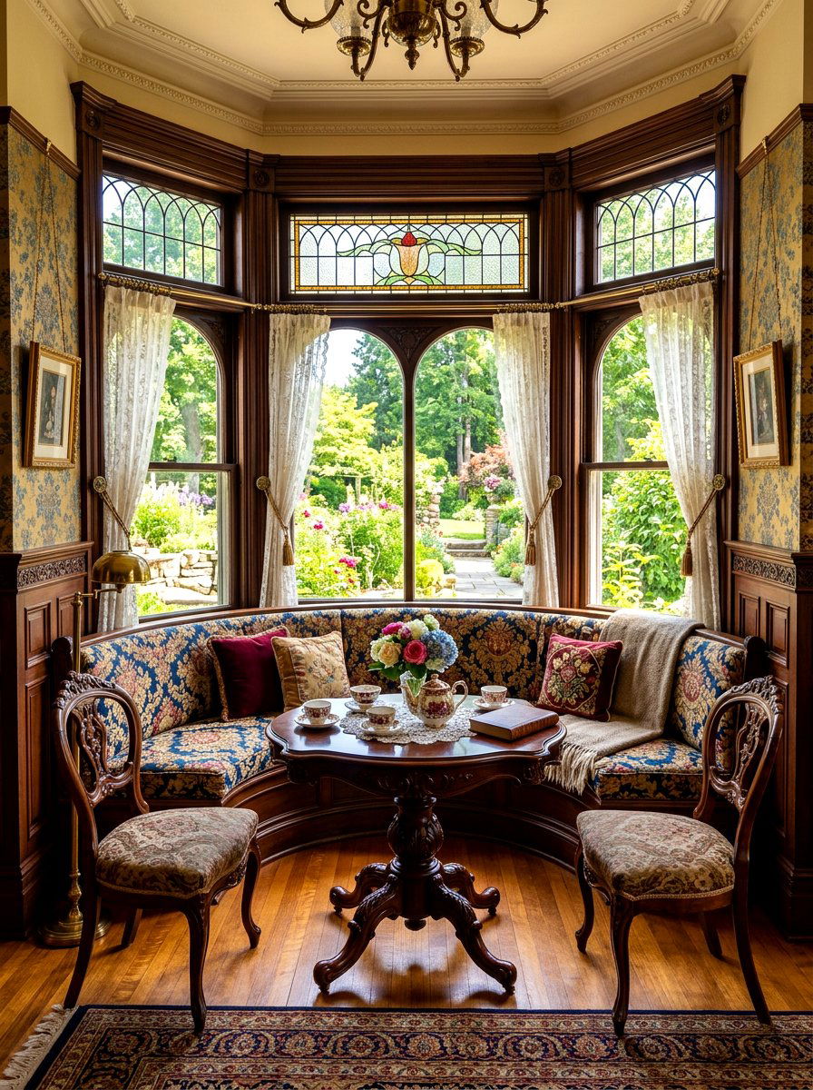 Victorian Bay Window Nook - 30 banquette window nook ideas