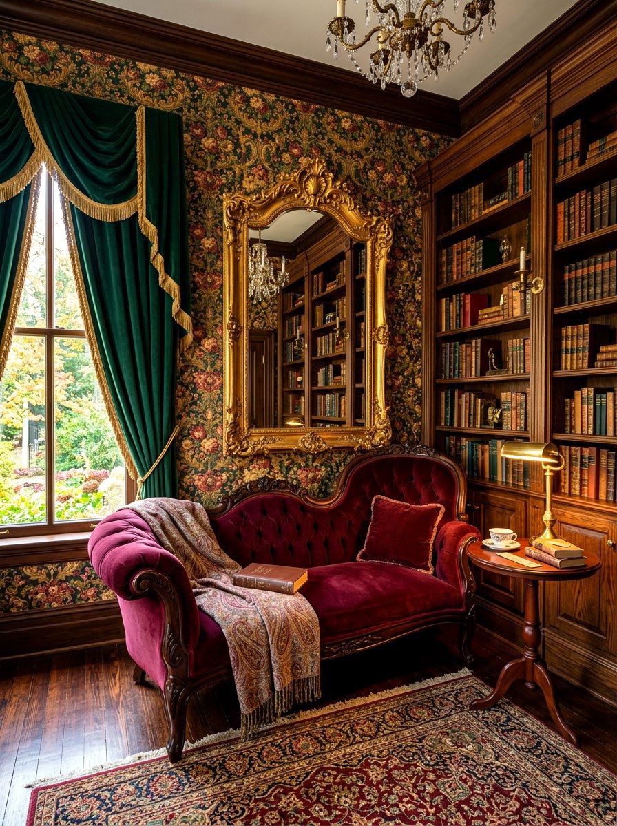 Victorian Book Nook - 30 moody reader nook ideas