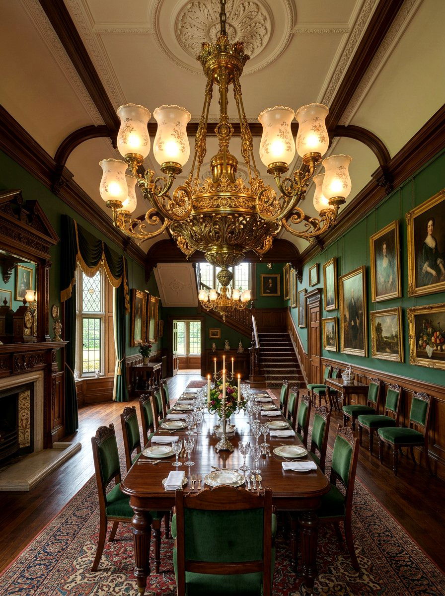 Victorian Brass Chandelier - 30 classic dining room chandelier ideas