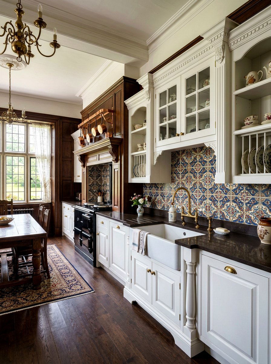 Victorian Bridge Faucet Decorative Backsplash - 30 bridge faucet kitchen ideas
