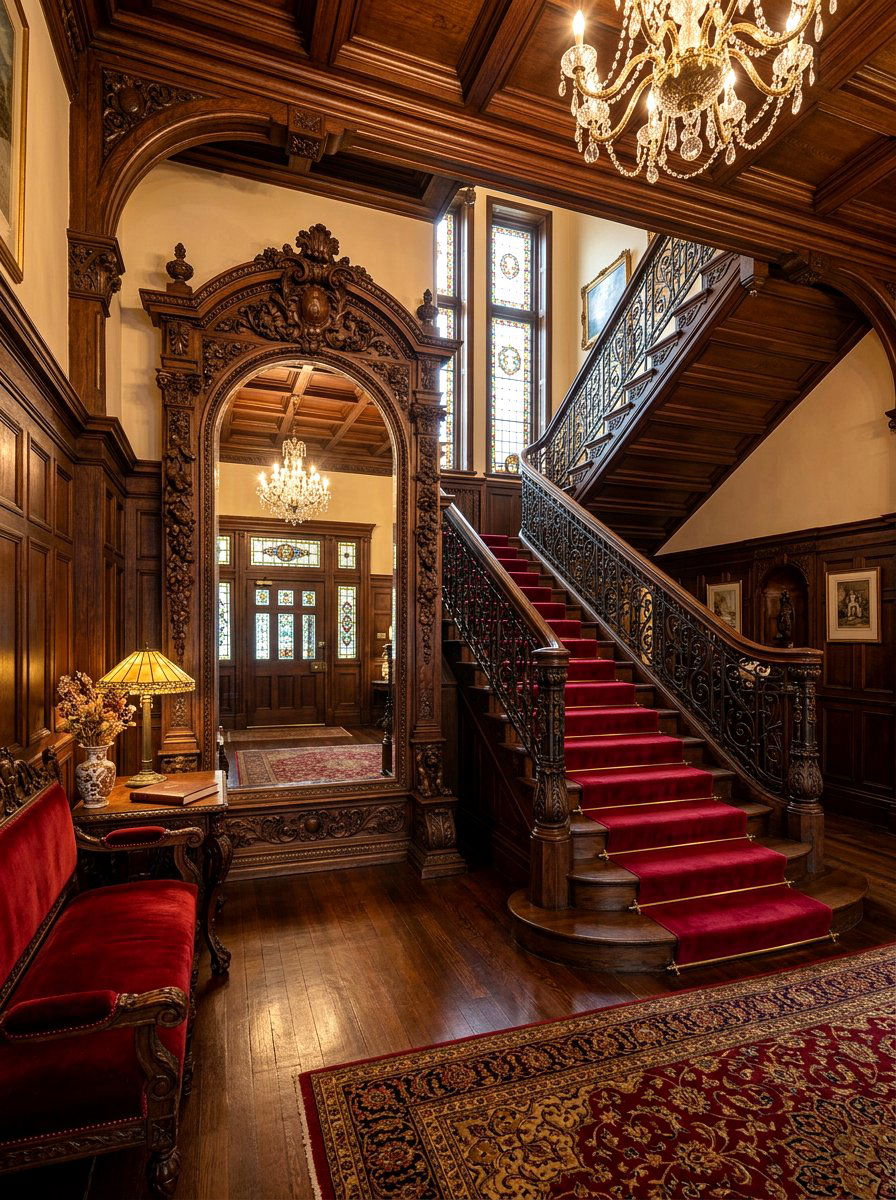 Victorian Carved Mirror Foyer - 30 antique mirror foyer ideas