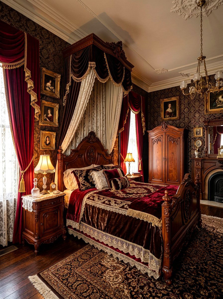 Victorian Chocolate Cherry Bedroom - 30 chocolate cherry bedroom ideas