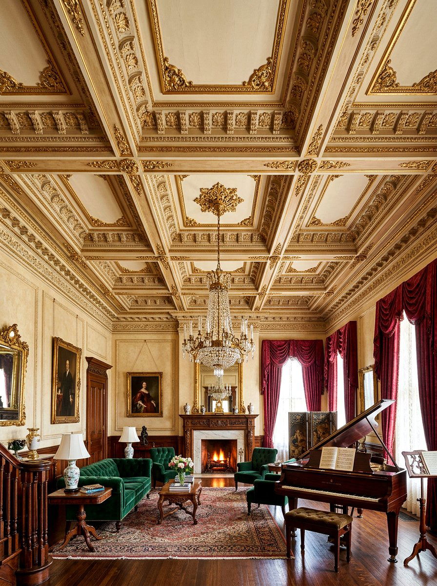 Victorian Coffered Ceiling Living Room - 30 coffered ceiling living room ideas