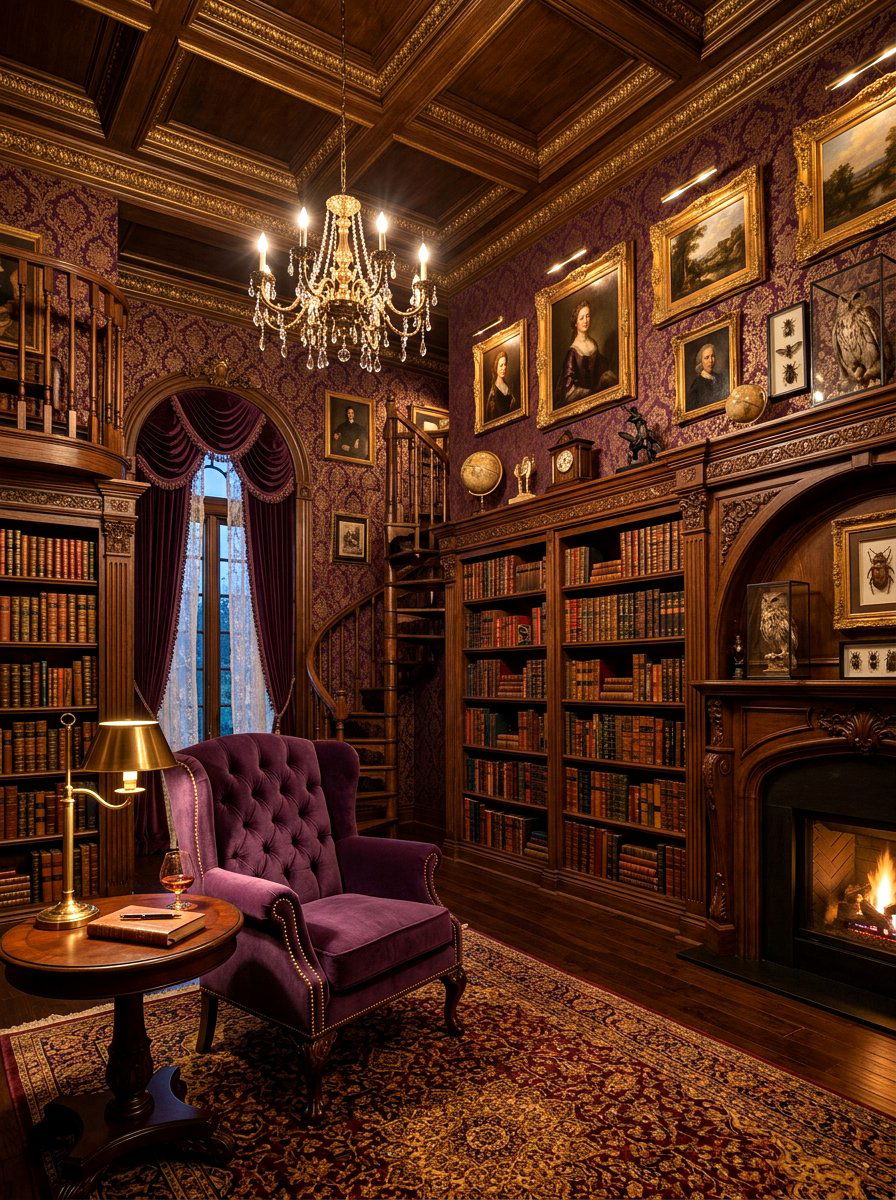 Victorian Dark Library - 30 moody reading room ideas