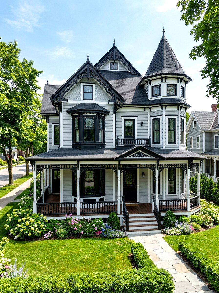 Victorian Exterior Black Trim - 30 black trim exterior ideas