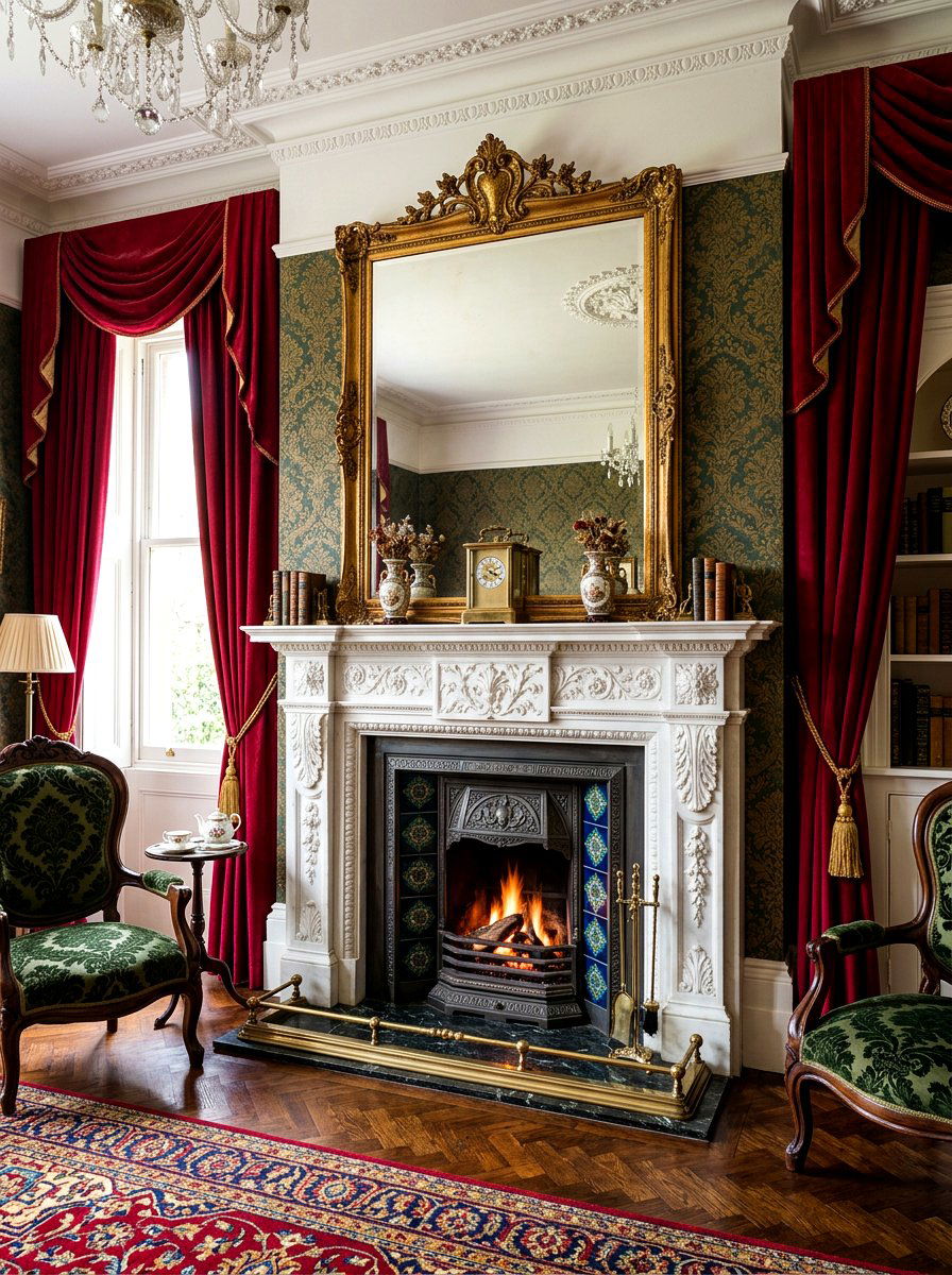 Victorian Fireplace Mantle - 30 fireplace wall living room ideas