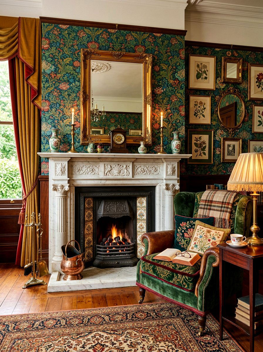 Victorian Fireplace Reading Corner - 30 fireplace reading nook ideas
