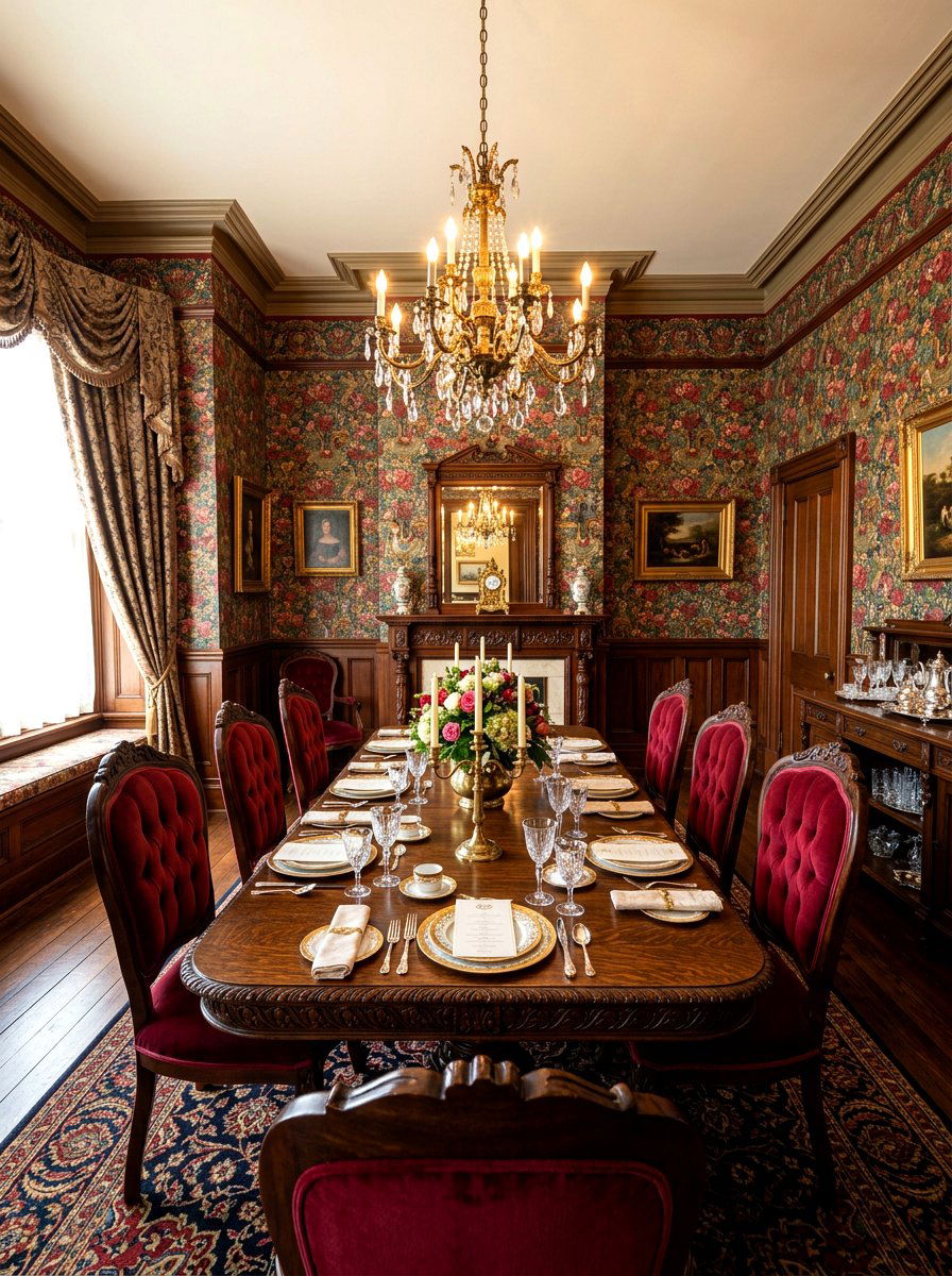 Victorian Floral Wallpaper - 30 floral dining wallpaper ideas