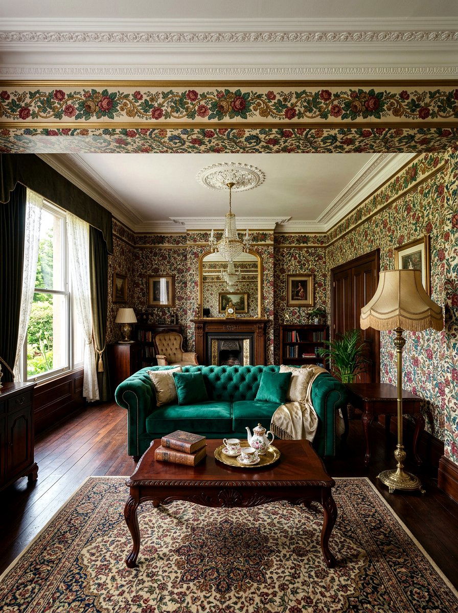 Victorian Floral Wallpaper Border - 30 wallpaper border ideas
