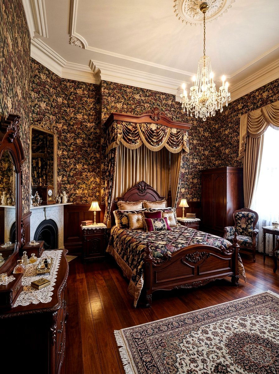 Victorian Floral Wallpaper - 30 floral wallpaper bedroom ideas