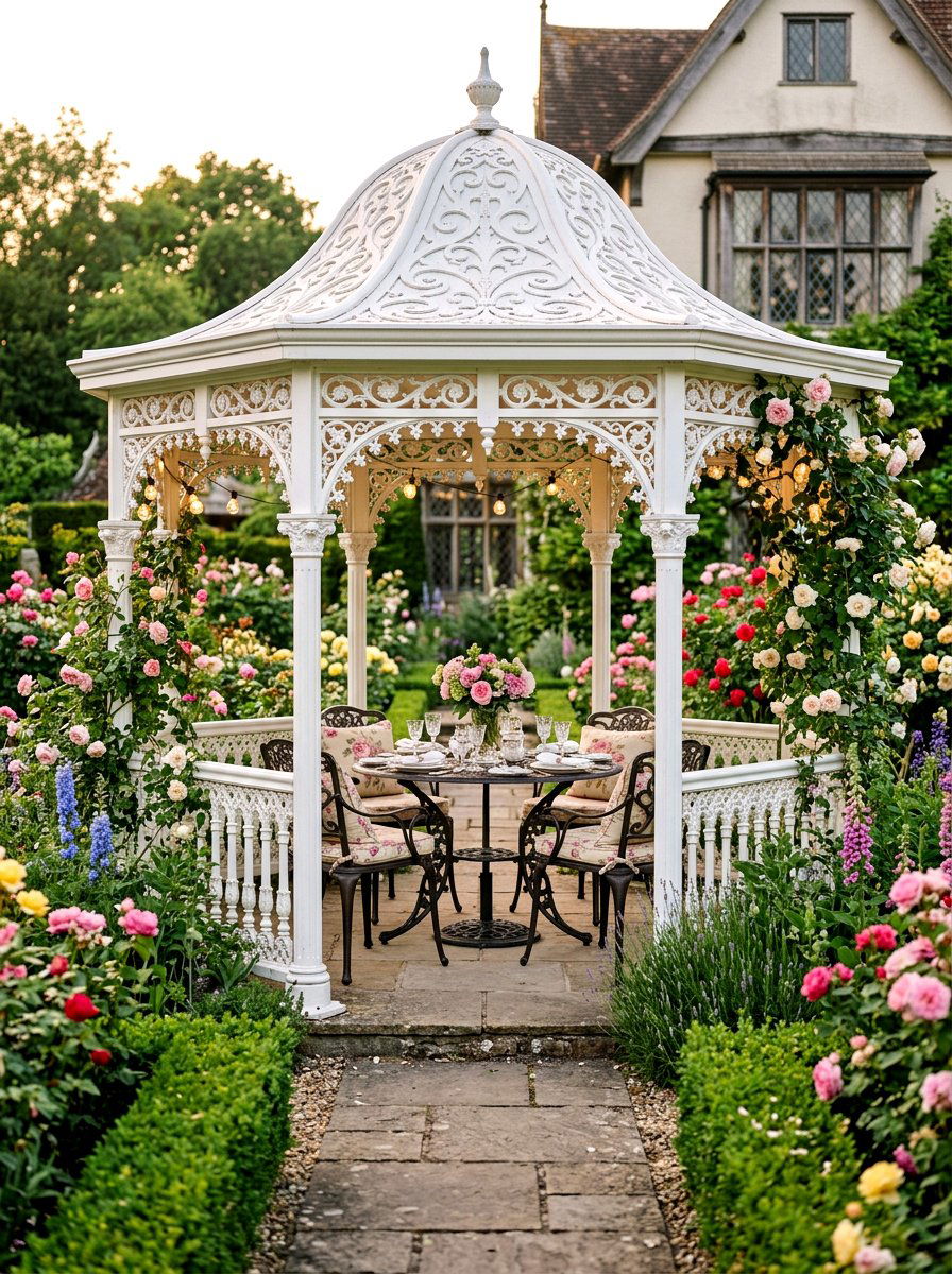 Victorian Garden Gazebo Dining - 30 gazebo dining area ideas