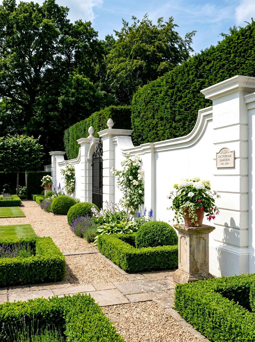 Victorian Garden Stone Wall - 30 limewashed wall backyard ideas