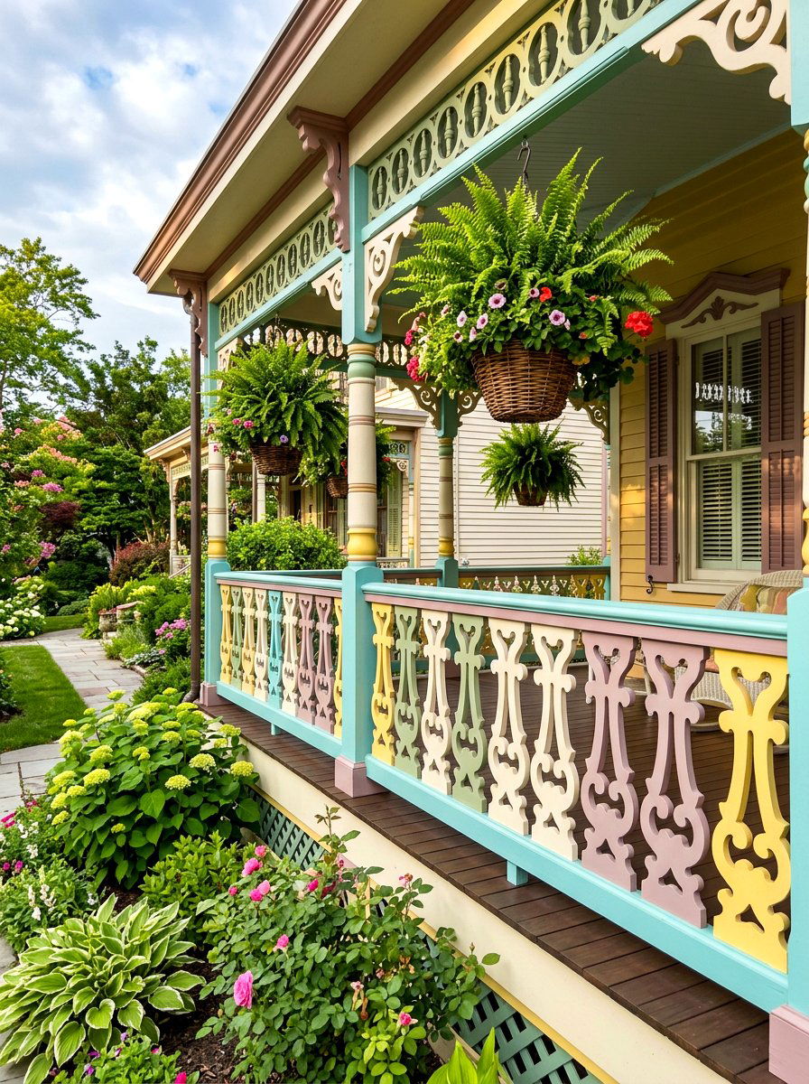 Victorian Gingerbread Railing - 30 front porch railing ideas